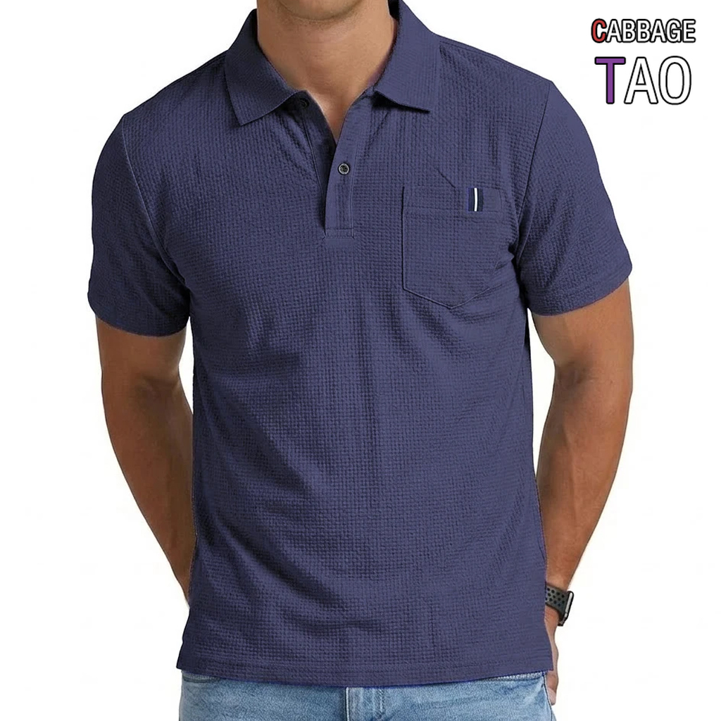 Camisa Polo Masculina Premium Leve com Gola Lapela, Camiseta Esportiva de Verão de Secagem Rápida, Blusa de Performance Luxuosa e Respirável para Academia e Uso Casual Moderno