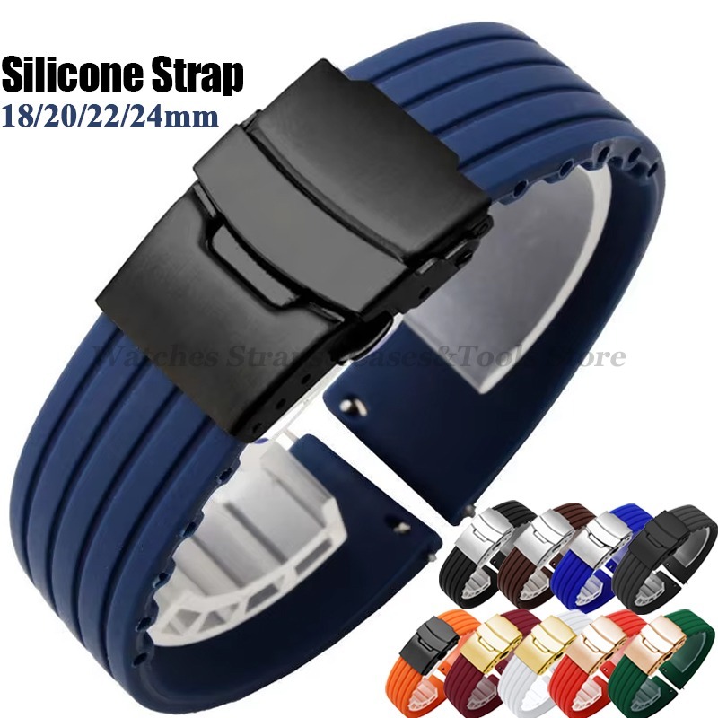 18mm 20mm 22mm 24mm Silikonowy pasek do zegarka Huawei Watch GT4/GT3 46mm dla Seiko dla Omega dla Fossil Gumowe paski
