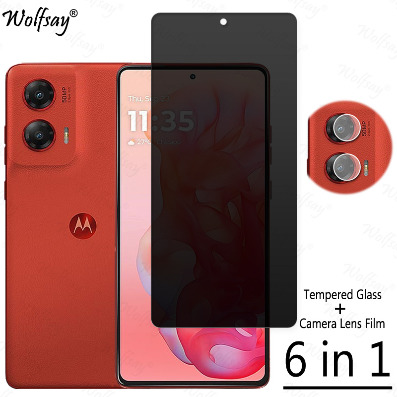 Protector de pantalla de privacidad para Moto G Stylus 5G 2024 vidrio antiespía Moto G Stylus 5G 2024 cámara de cristal Moto G Stylus 5G 2024 vidrio