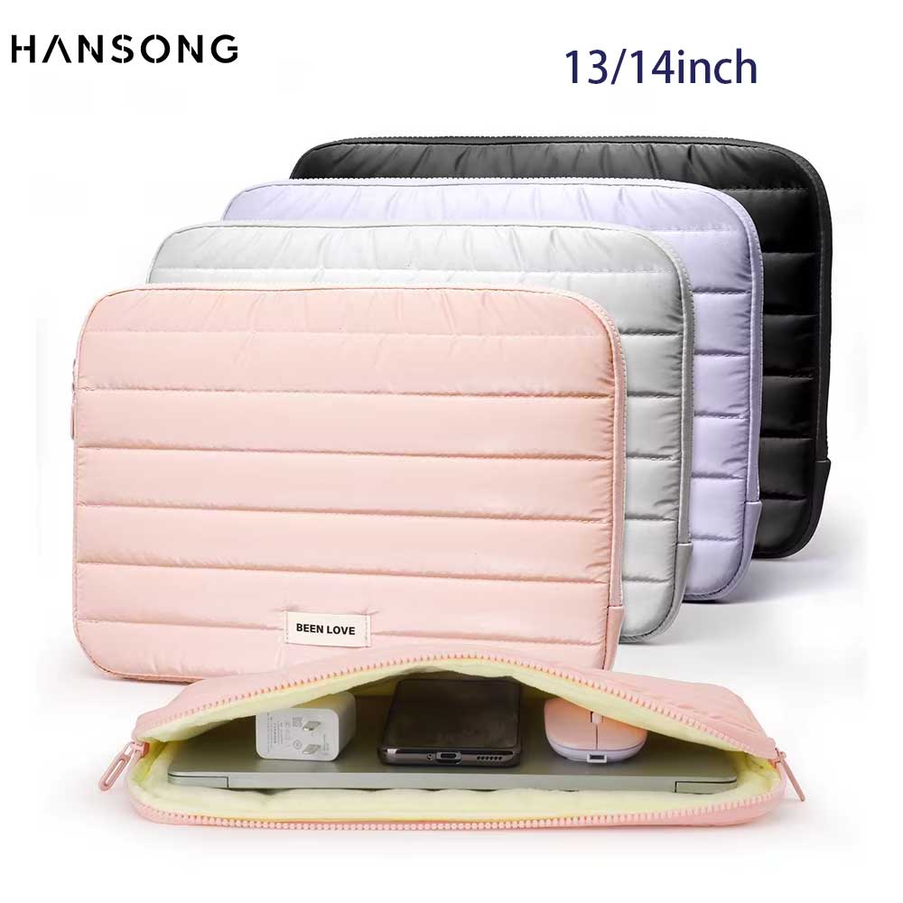 Funda hinchada para ordenador portátil de 13/14 pulgadas, funda para portátil para MacBook Air iPad Pro, bolsa para tableta, funda blanda para portátil a la moda