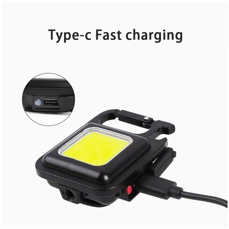 Multifunktionaler Outdoor-Camping neuer Mini-High-Light-Selbstverteidigungs-Schlüsselanhänger, Arbeitslicht, USB-Aufladung, Autoreparatur-Suchscheinwerfer