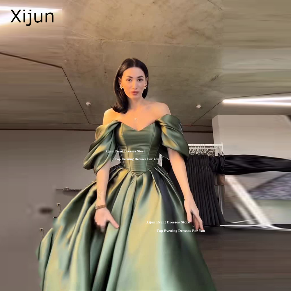 Xijun Современные зеленые вечерние платья с открытыми плечами Милое платье для выпускного вечера Вечерние платья для дня рождения Vestido 2026 по индивидуальному заказу