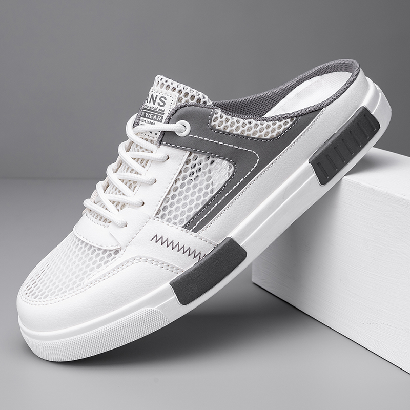 Sandali super taglie 2025 estate nuove pantofole in rete traforata da uomo, scarpe sportive e per il tempo libero traspiranti all'aria aperta mezze pantofole