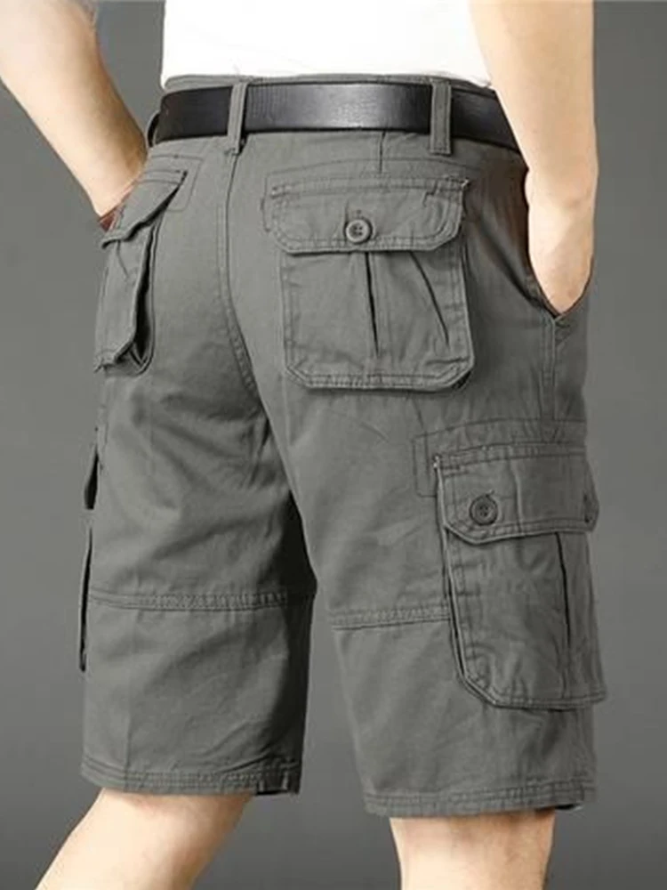 Khaki halbe Herren Cargo Shorts solide männliche Bermuda kurze Hosen große und große Designer Jogger Baggy neu in Homme Jorts Baumwolle Luxus