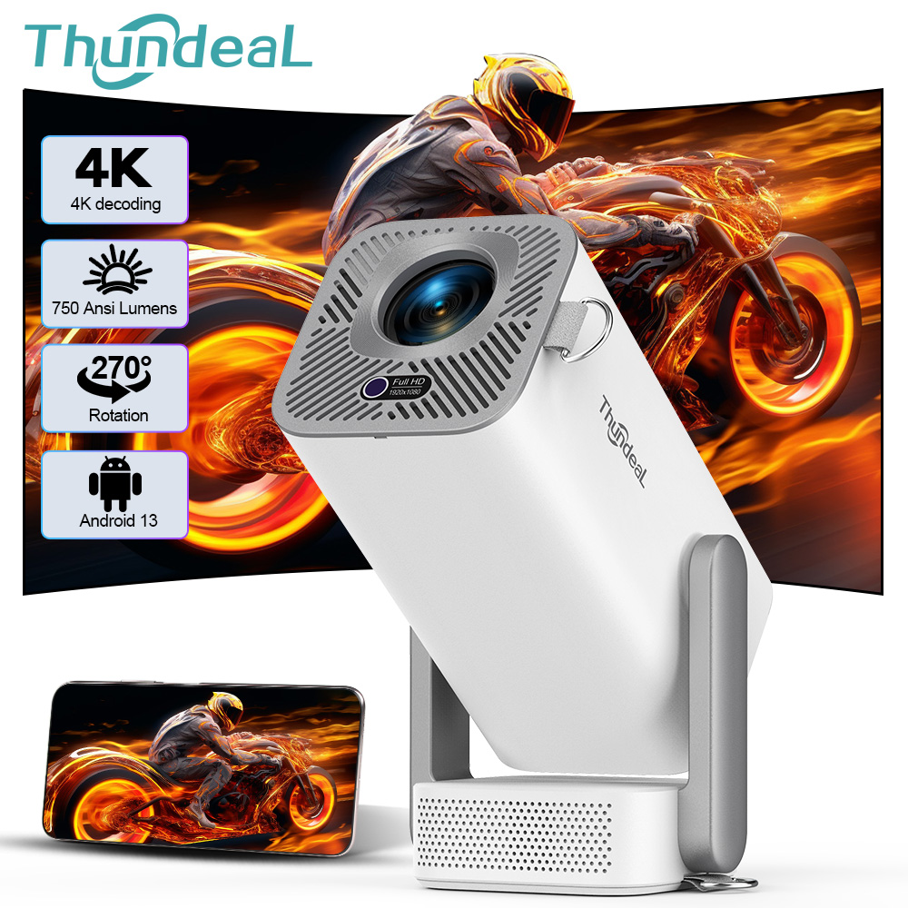 Projektor ThundeaL 4K Android Full HD TD80Pro Mini Projektor Laserowy TD80 Pro 1080P 3D Video Kino Domowe Projektor TD80W Ulepszony