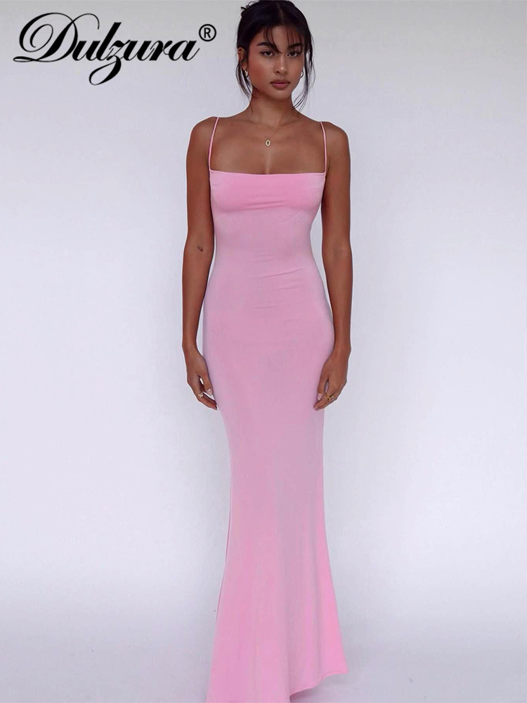 Dulzura เซ็กซี่ Y2K เสื้อผ้า Backless Bodycon Maxi ชุดผู้หญิง2023 Night Club สวมวันเกิด Party Evening Prom