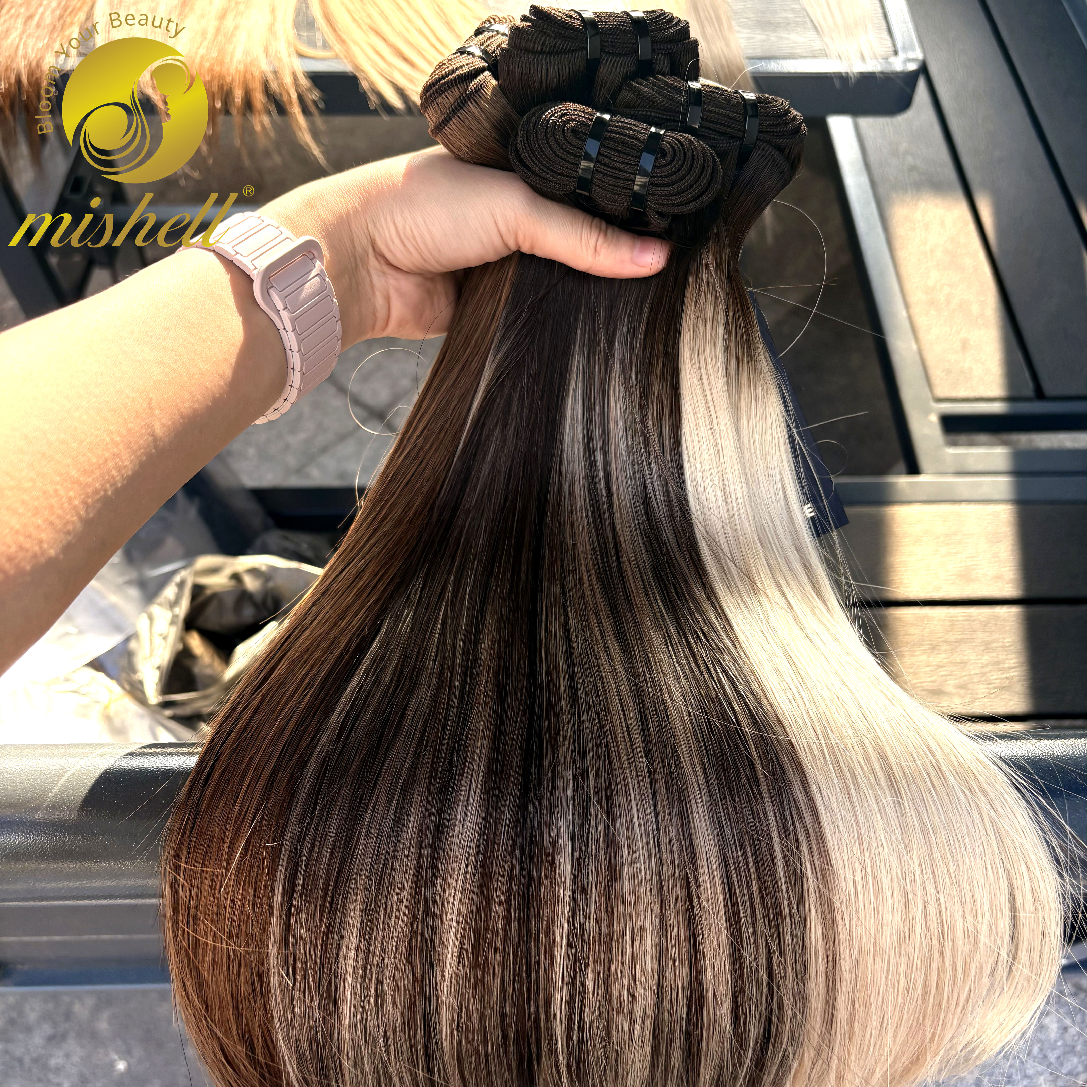 Extensiones de Cabello Humano Liso de Color 15A, 100% Cabello Humano Vietnamita Virgen, Trama de Cabello Sin Procesar para Mujeres, 100g/Paquete