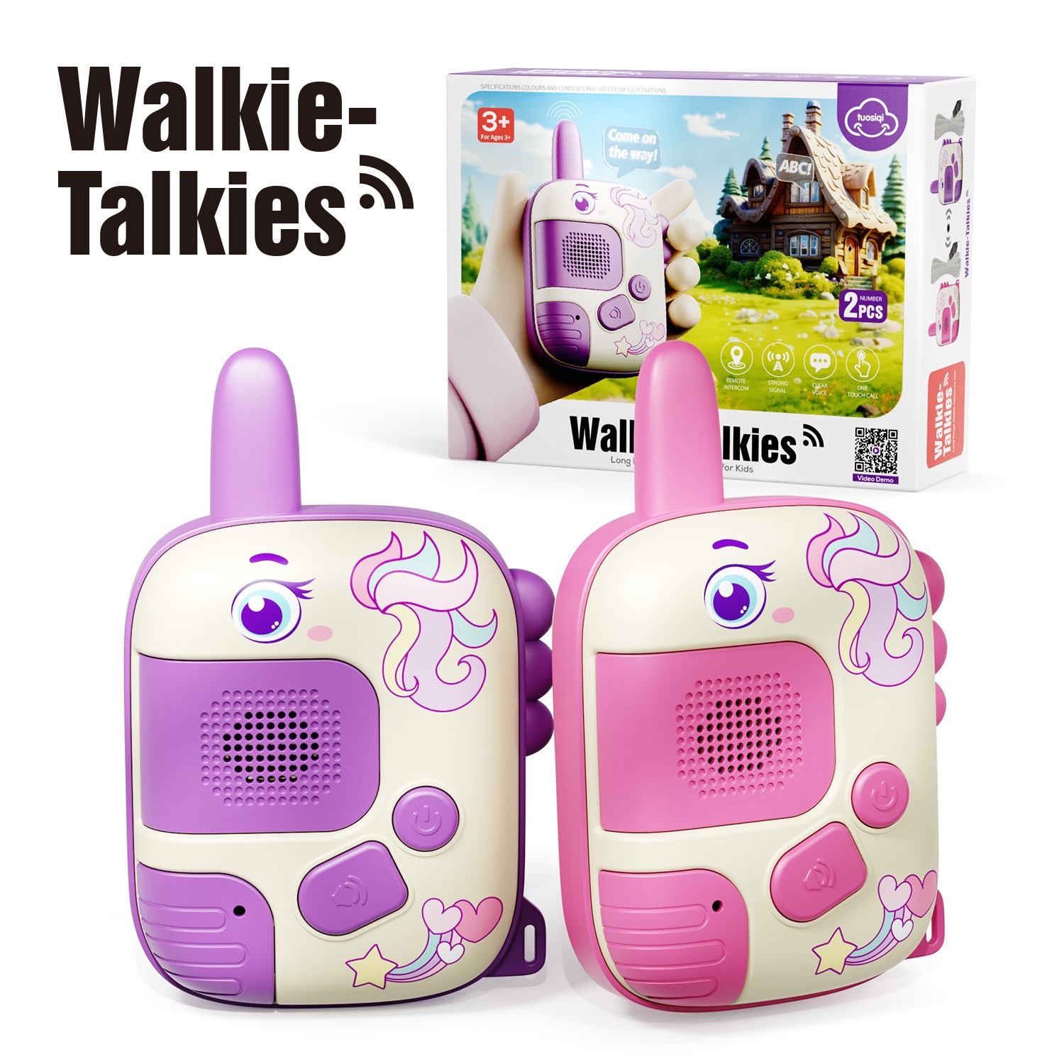 Mini walkie talkie brinquedos para 2 pacotes, receptor de rádio portátil para crianças walkie talkies para acampamento ao ar livre interno caminhadas jogando brinquedo