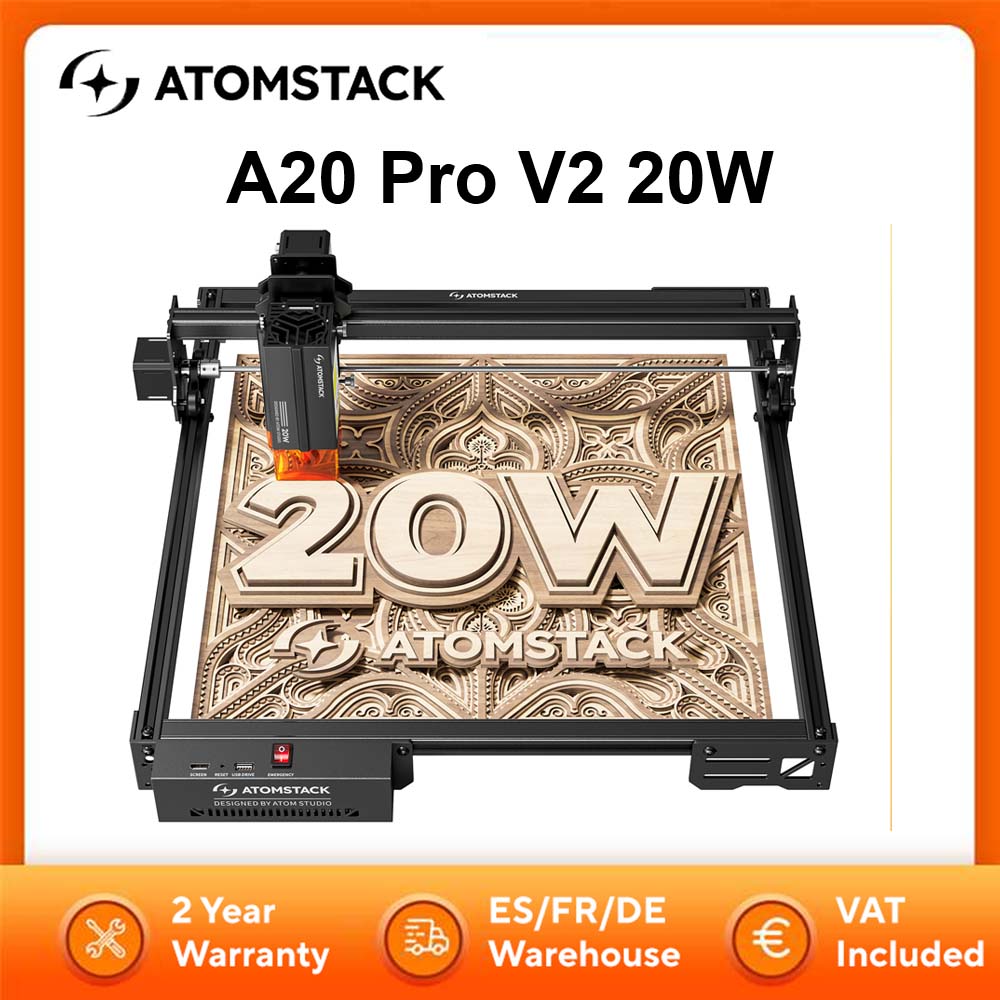 ATOMSTACK A20 Pro V2 20W grabador láser 400*365mm área de grabado cortador láser máquina de grabado de alta precisión para madera Metal