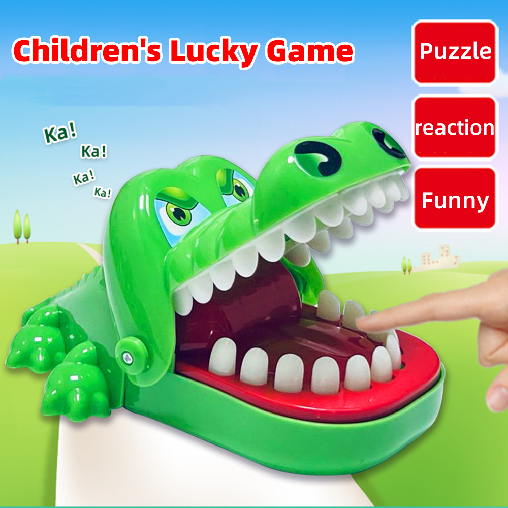 ワニの歯のおもちゃ子供のワニの指を噛む反応トレーニングノベルティ子供のラッキーゲームトリック減圧おもちゃ