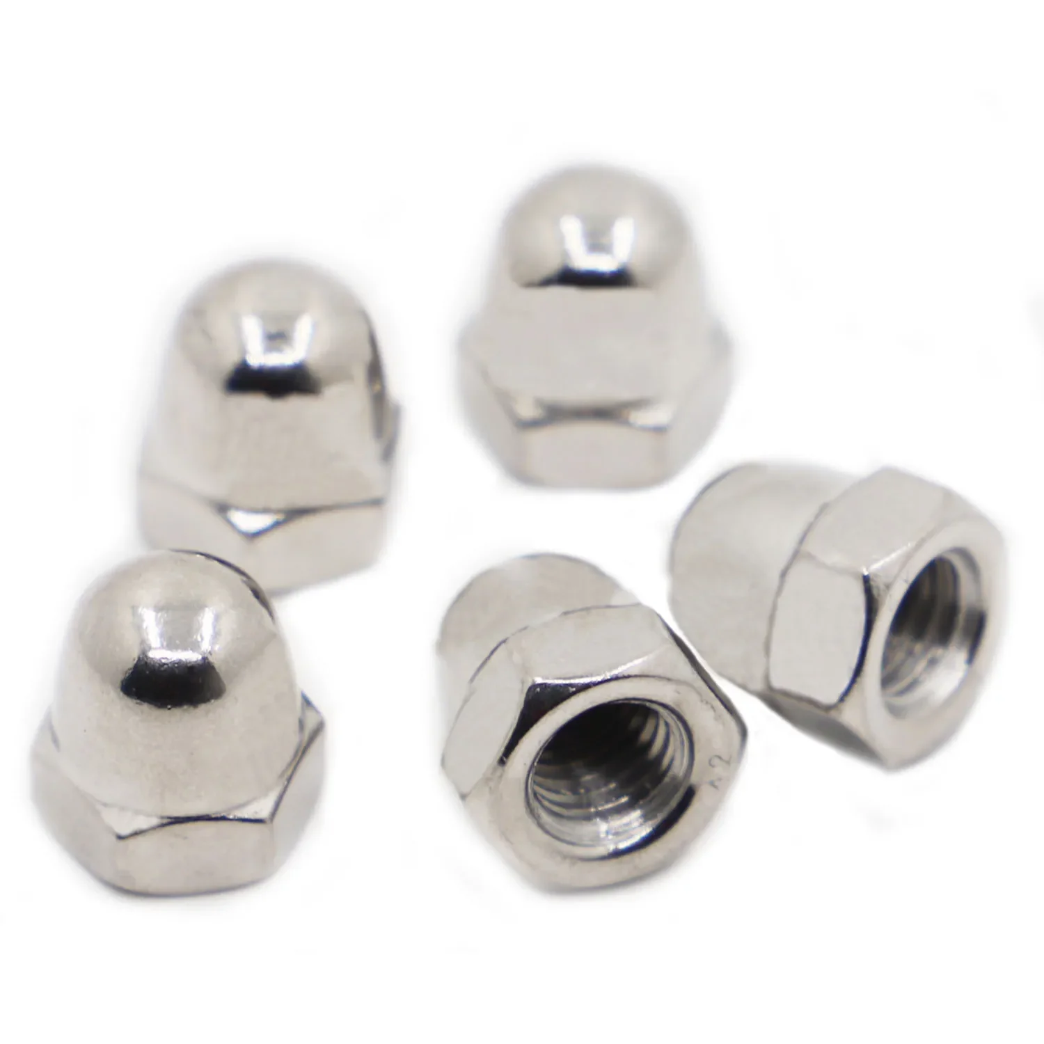 Tuercas abovedadas de tuerca ciega hexagonal de acero inoxidable DIN1587 304 para decrotive M3 M4 M5 M6 M8 M10 M12 M14 M16