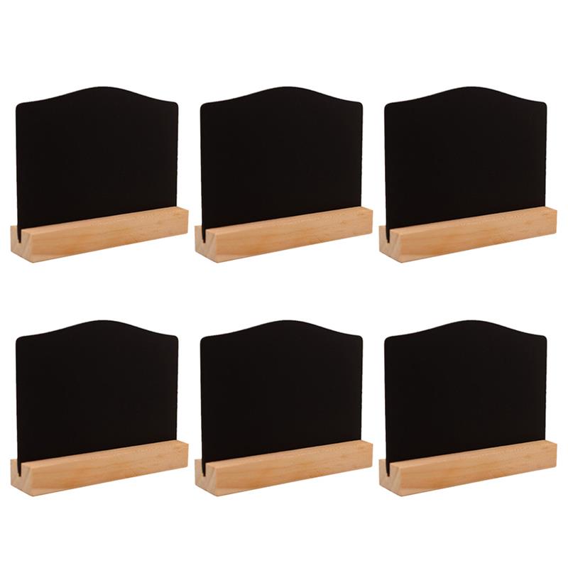 Mini pizarra de doble cara, tablero de mensajes de madera, pizarra decorativa para tienda, Bar, cafetería, tablero de tamaño pequeño con Ba, 6 piezas