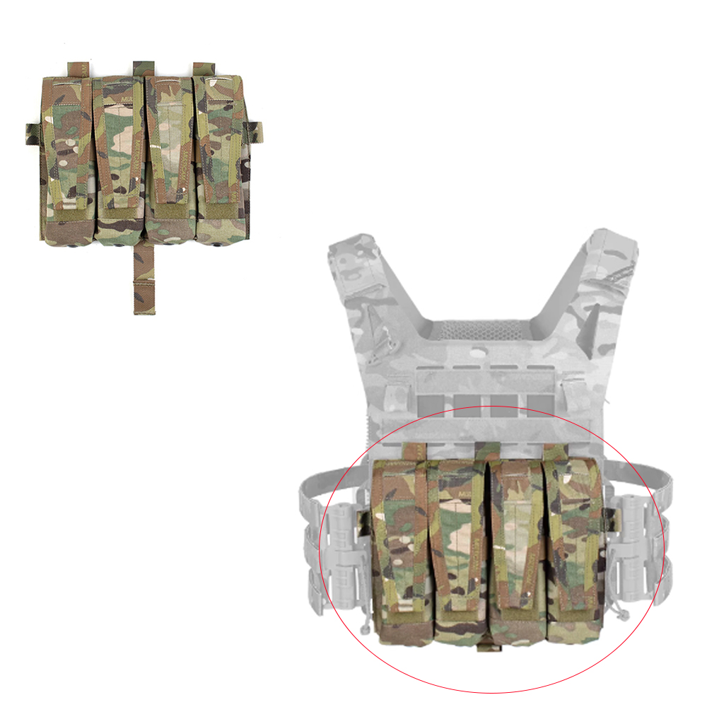 Outdoor Tactical Vest JPC2.0 AVS Flap Quadruple SMG 9mm 45 Attack Front Panel Bag Tools Sundries Pouch