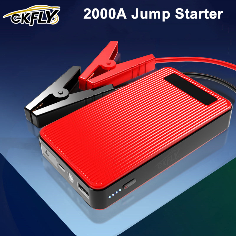 GKFLY 2000A démarreur de saut de batterie de voiture Portable Booster de batterie de voiture chargeur Booster batterie externe 12V dispositif de démarrage démarreur de voiture
