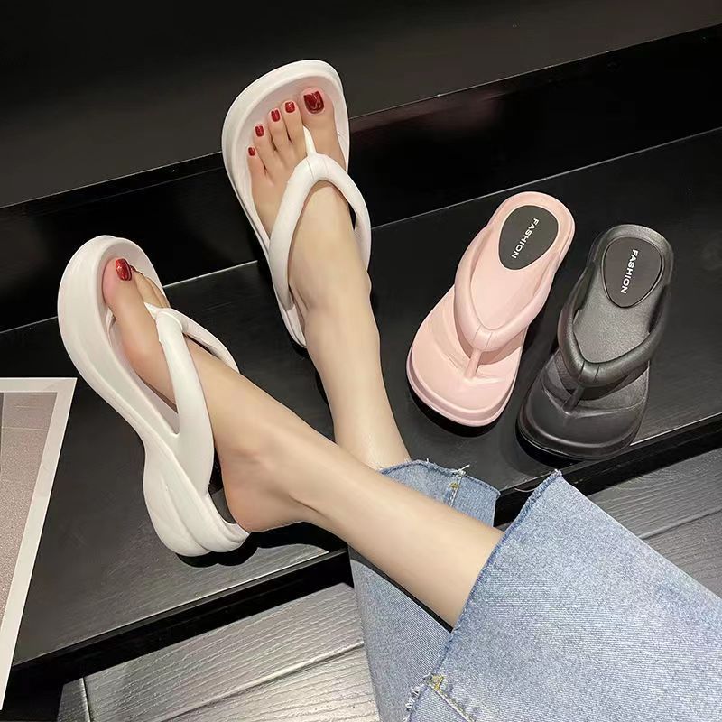 Chinelos de sola grossa para mulheres verão clipe plataforma sandálias mulher antiderrapante chinelos de praia meninas ao ar livre slides