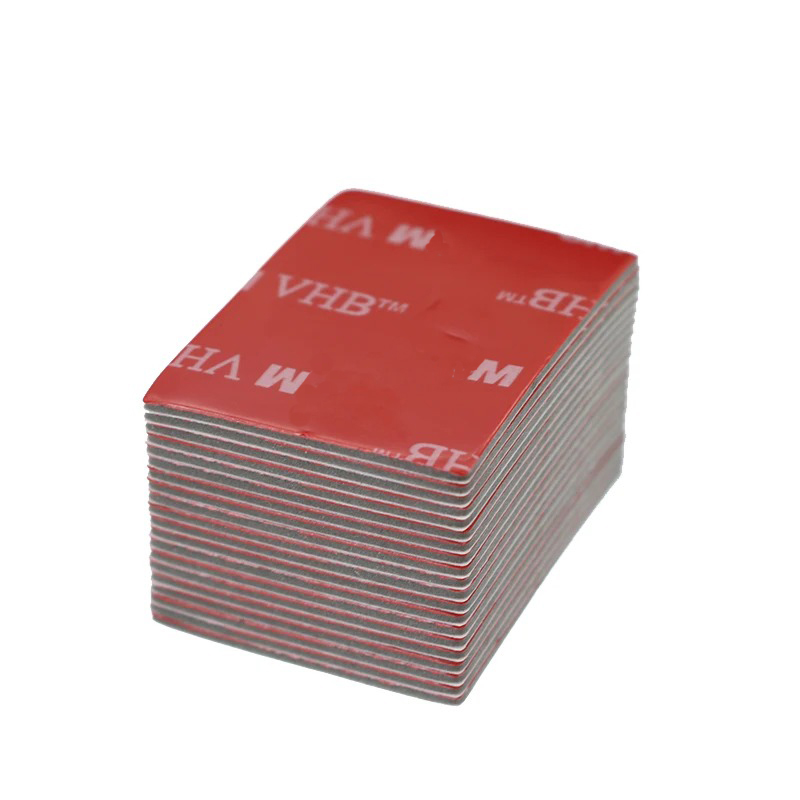 20 pièces ruban gris mousse de caoutchouc adhésif Double face 30mm * 40mm pâte forte Surface rouge gris bas ruban de papeterie de bureau