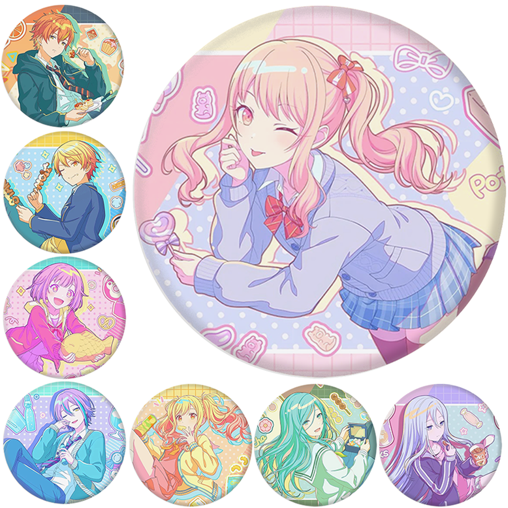 58mm Anime PJSK Urodziny Cosplay KOSTIUM Odznaka Pin SPTE Blaszana Broszka Rekwizyt Prezent Świąteczny