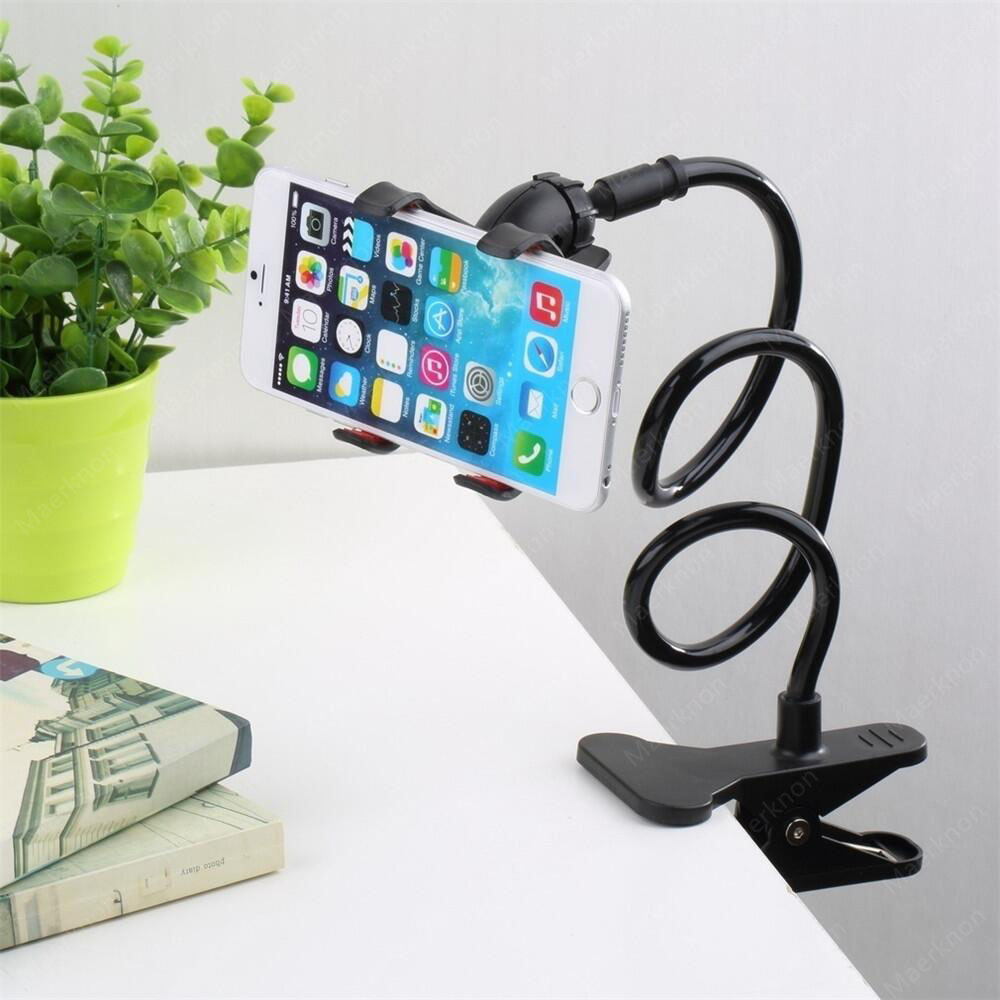 ユニバーサル携帯電話ホルダー フレキシブルロングアーム 怠惰なスマホスタンド iPhone、Samsung、Huawei、Xiaomi対応 360度回転 °   回転安定ブラケット