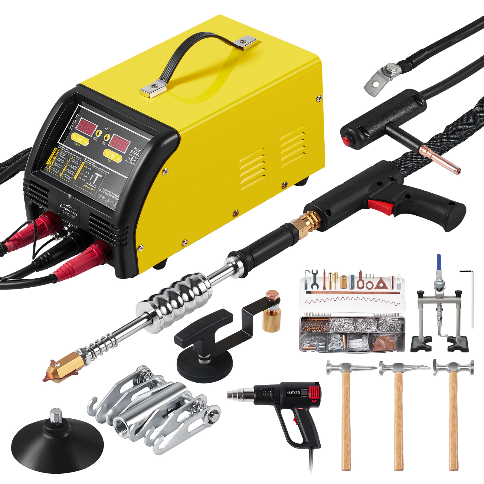 SucceBuy Bolzenschweißgerät, Dellenreparaturset, 5 kW Schweißgerät, automatisches/manuelles Schweißen, 10 Modi, Punktschweiß-Reparaturwerkzeug für die Autoreparatur
