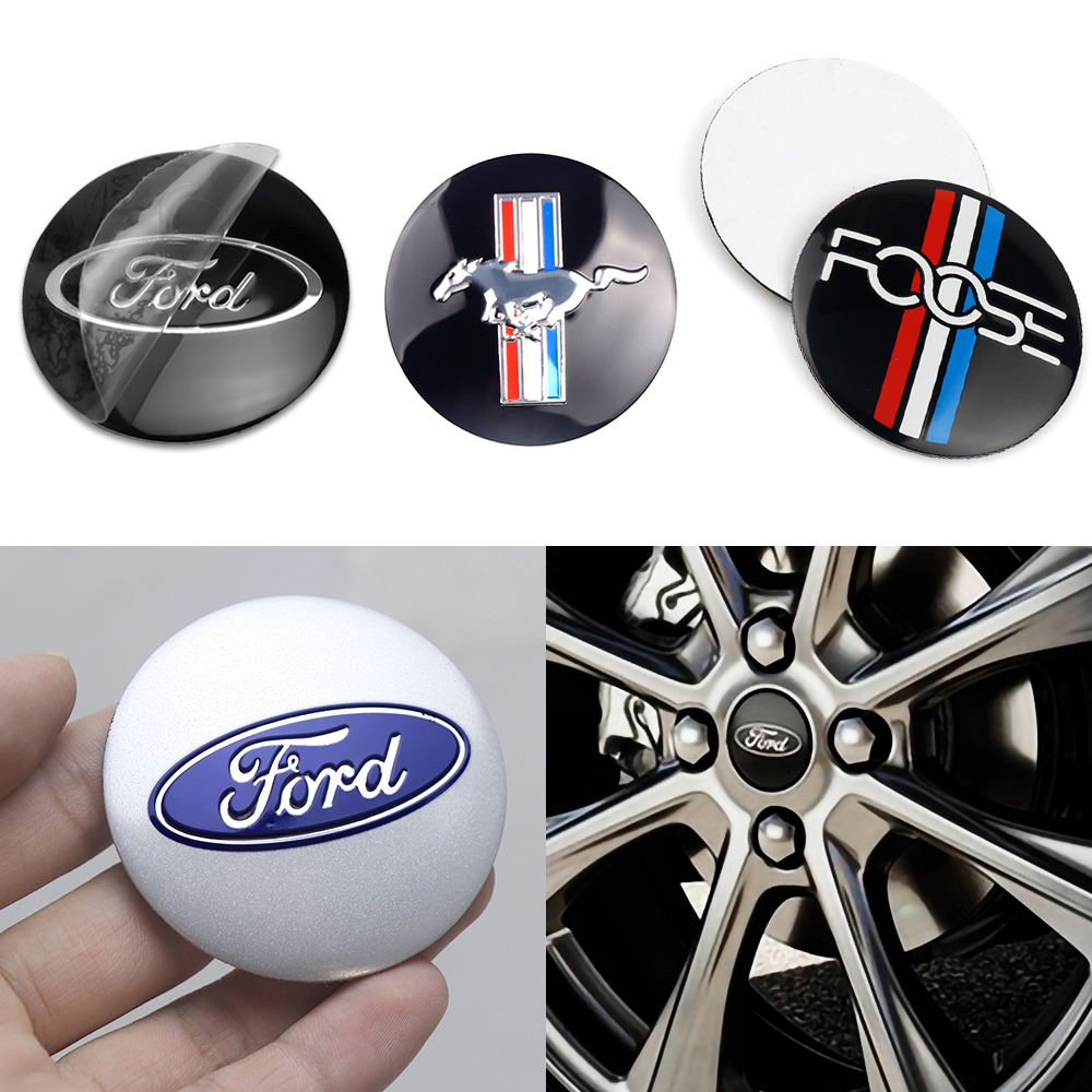 4 Uds 56/60/65mm accesorios decorativos exteriores de coche cubo de rueda pegatinas de tapa central accesorios para Ford Focus MK2 MK3 Mondeo Kuga