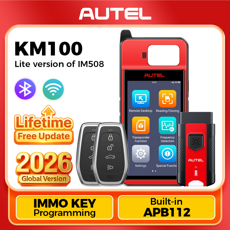 Autel MaxiIM KM100 Key Fob Programming Immobilizer Tool 2PCS Autel IKEY for 60s Key Generation OBD IMMO Key Learning on 99% Car