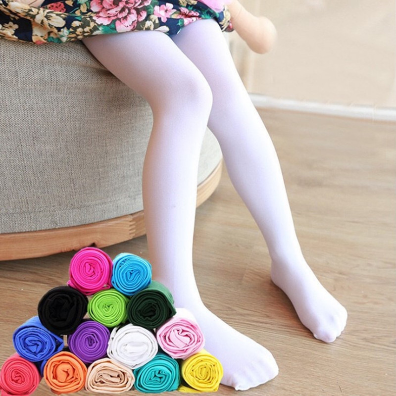 Primavera outono doce cor criança meia-calça ballet dança collants para princesa meninas estudante meia veludo sólido branco crianças collants