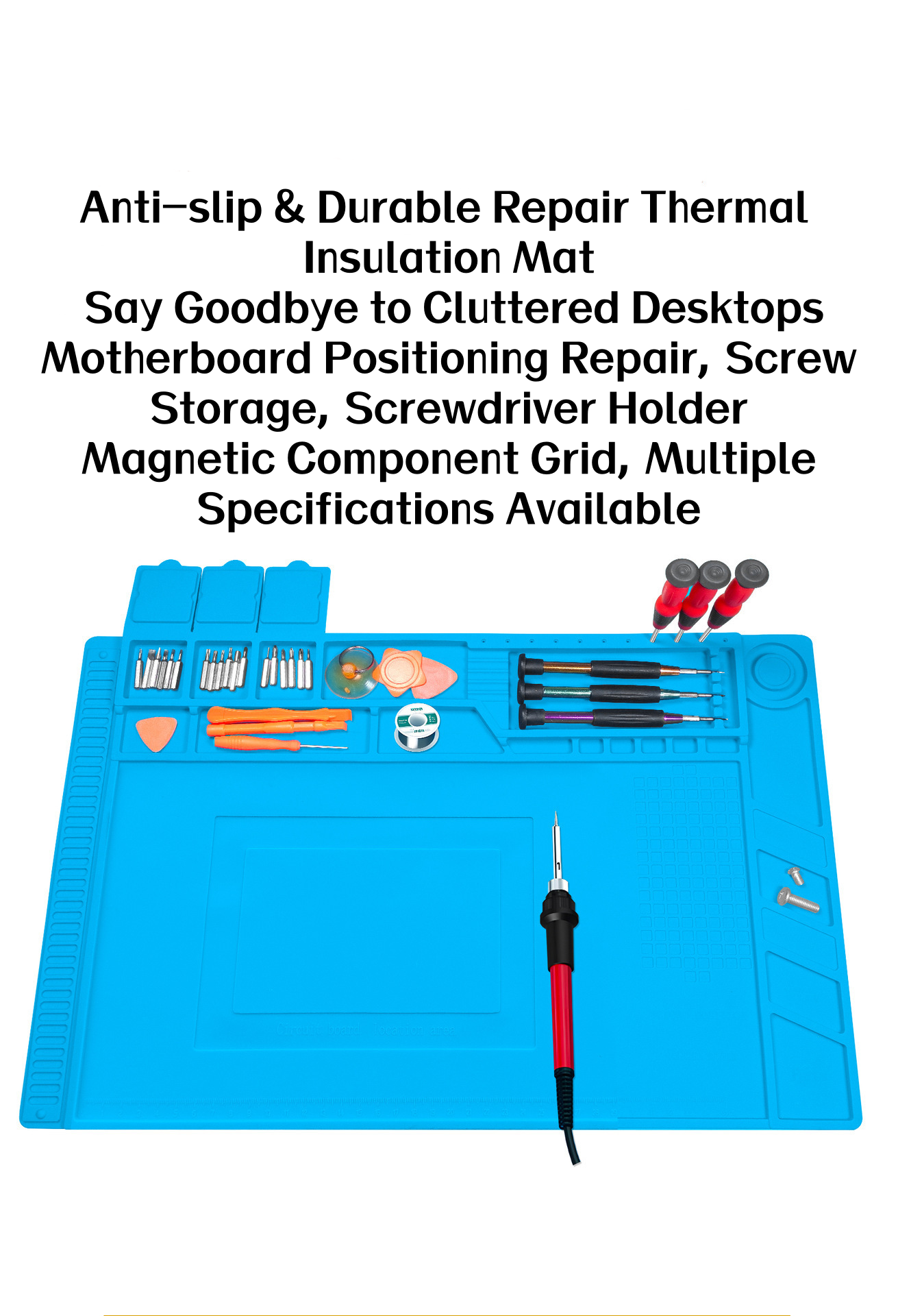 Tapete de Silicone Antiestático Resistente a Altas Temperaturas para Reparo de Placas-Mãe, Eletrônicos e Bancada de Soldagem