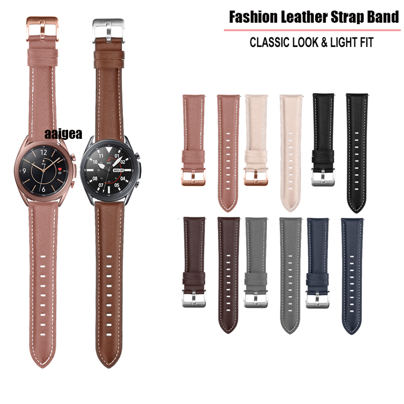 22mm 20mm Skórzany pasek do Samsung Galaxy Watch 3 41mm 45mm Bransoleta do Active 2 / Watch 4 Watch5 Watch6 Pasek zamienny