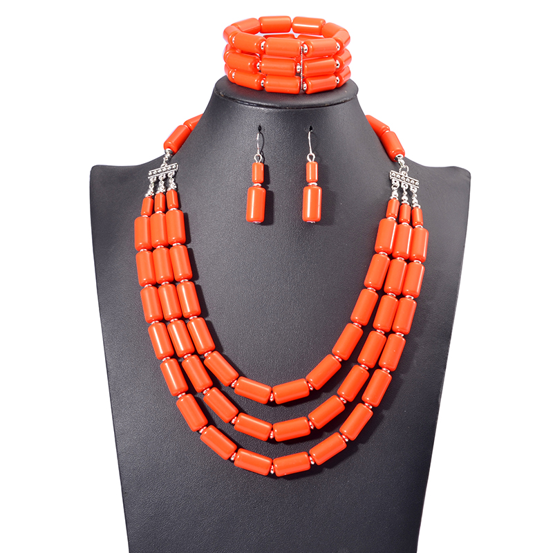 Conjunto de brincos de contas africanas artesanais, pulseira, colar, casamento nigeriano, joias indianas, acessórios de noiva