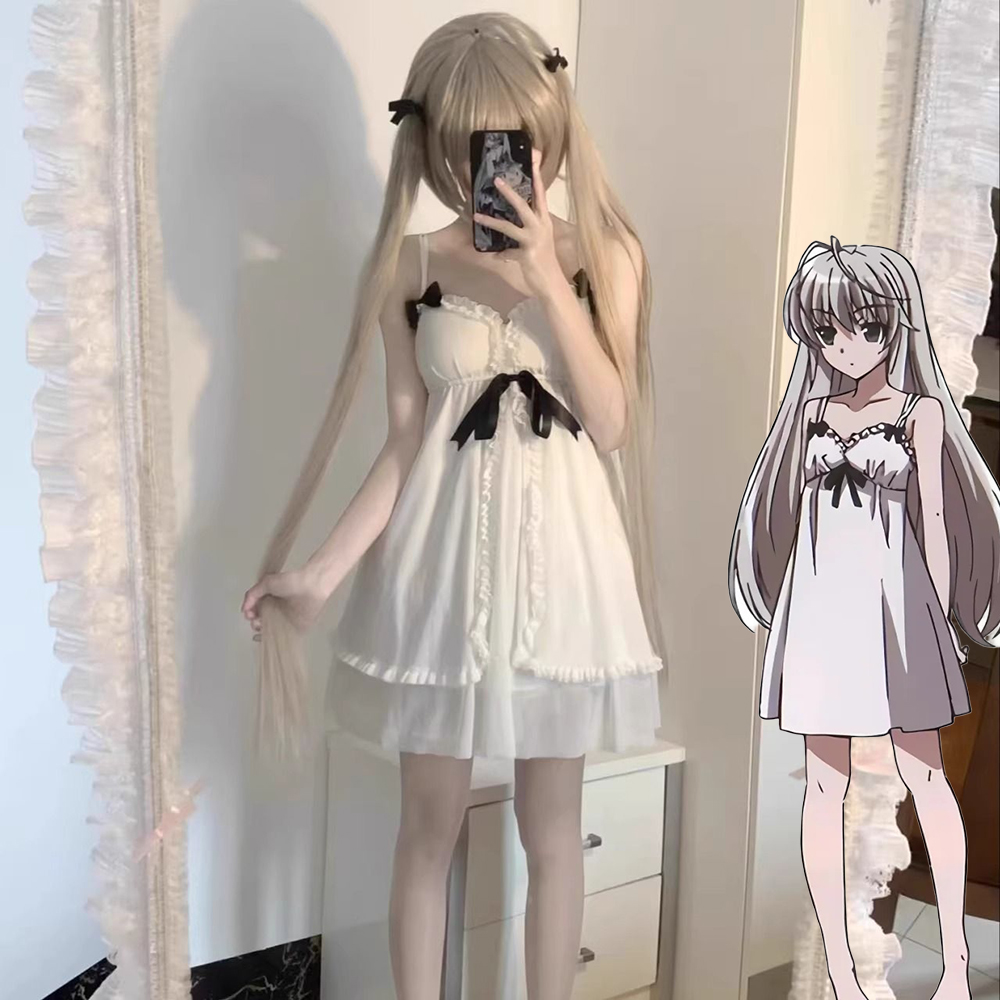 Аниме Yosuga No Sora Kasugano Sora, карнавальный костюм для девочек, милое платье Лолиты, пижама, летняя ночная рубашка с рюшами, ночная рубашка, одежда