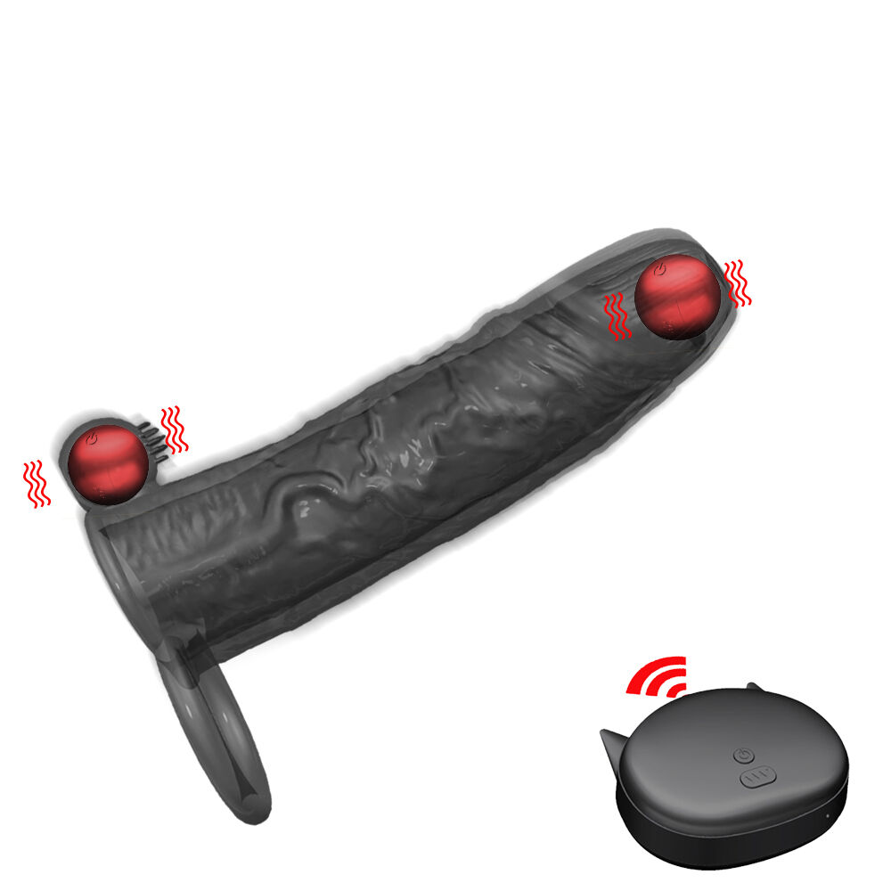 Wibrujące prezerwatywy powiększające penisa prezerwatywy wielokrotnego użytku Dildo wibrator przedłużacz penisa rękaw erekcja Dick Cock Ring seks-zabawka dla mężczyzn