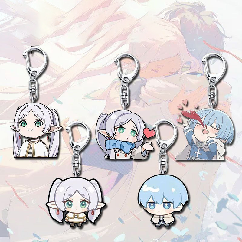 Anime Frieren Acryl-Schlüsselanhänger Kawaii Cosplay Schlüsselring Schlüsselkette Taschenanhänger Zubehör Ornament Requisiten Geschenk für Freunde