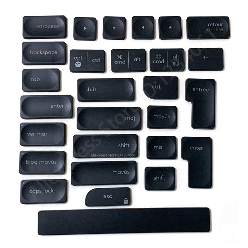Tutup kunci pengganti & klip gunting & engsel untuk kerajinan Logitech MX YR0073 YR0064 kunci Keyboard kunci & klip GreyBlack
