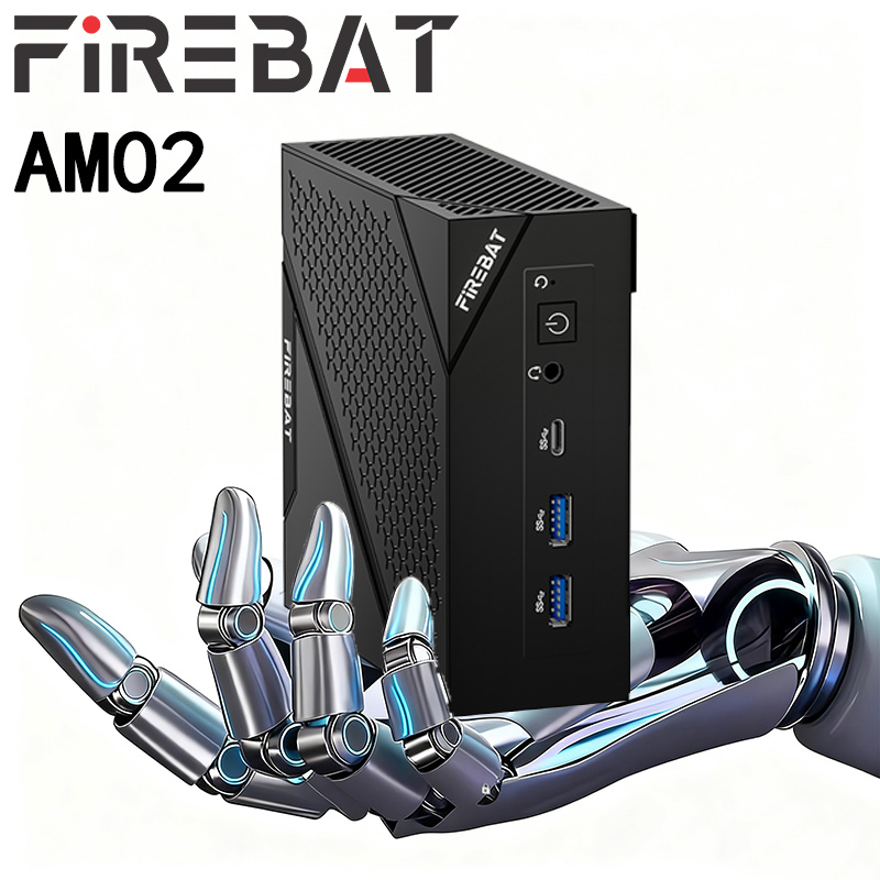 FIREBAT AM02 Mini PC AMD Ryzen 5 6600H procesador DDR5 16GB RAM 512GB SSD WiFi6 BT5.2 escritorio portátil con puerto de red HDMI