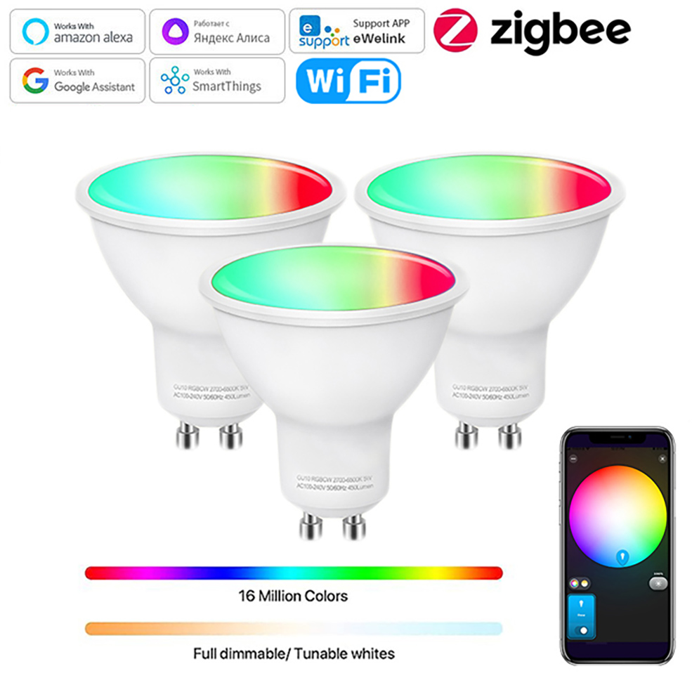 GU10 Zigbee LED 電球 Wifi スマート LED ランプ RGB CW WW LED 電球は Alexa Google Yandex Smartthings と連携します