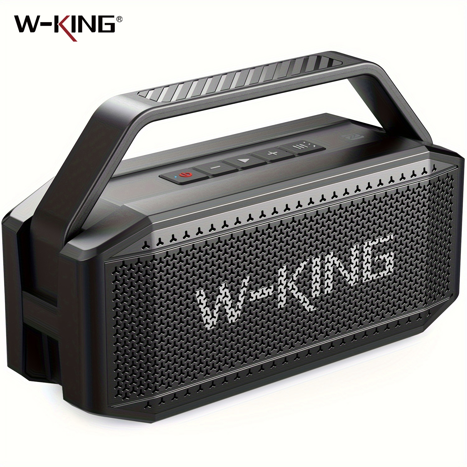 W-KING D9-1 100W Peak 60W RMS Speaker Bluetooth Bass Dalam, IPX6 Speaker Bluetooth Portabel Tahan Air dengan Subwoofer