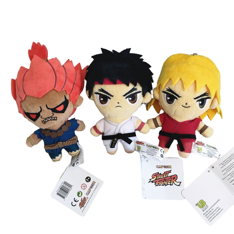 Original Japan Spiel Street Fighte Cartoon Charaktere RYU KEN Rufus Plüsch Spielzeug Puppe Schlüssel Kette Anhänger Mode Kinder Geschenk 16 cm Neue