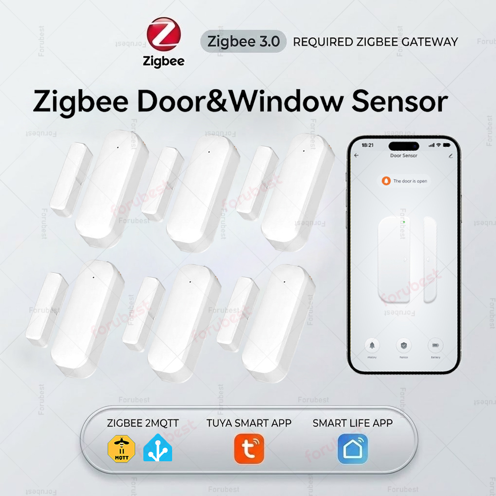 Датчик открытия/закрытия двери/окна Zigbee, беспроводной магнитный детектор, умный датчик безопасности для дома, датчик против взлома для Tuya Z2M HA Hub