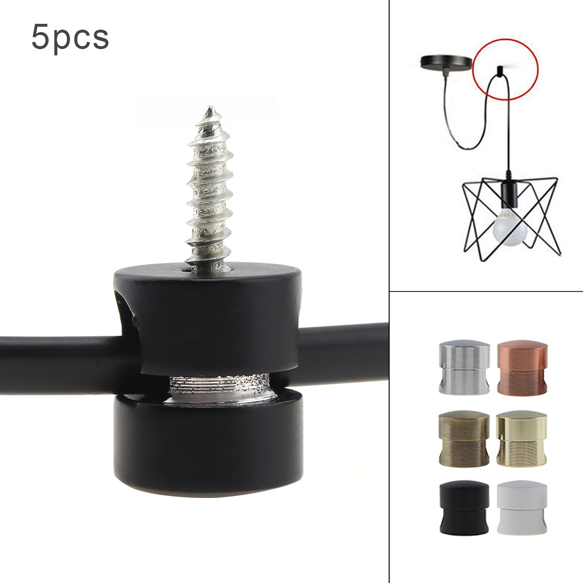 Gancho de Cable de luz colgante, gancho de Cable de lámpara para luces de techo, accesorios de iluminación colgantes, 5 uds.