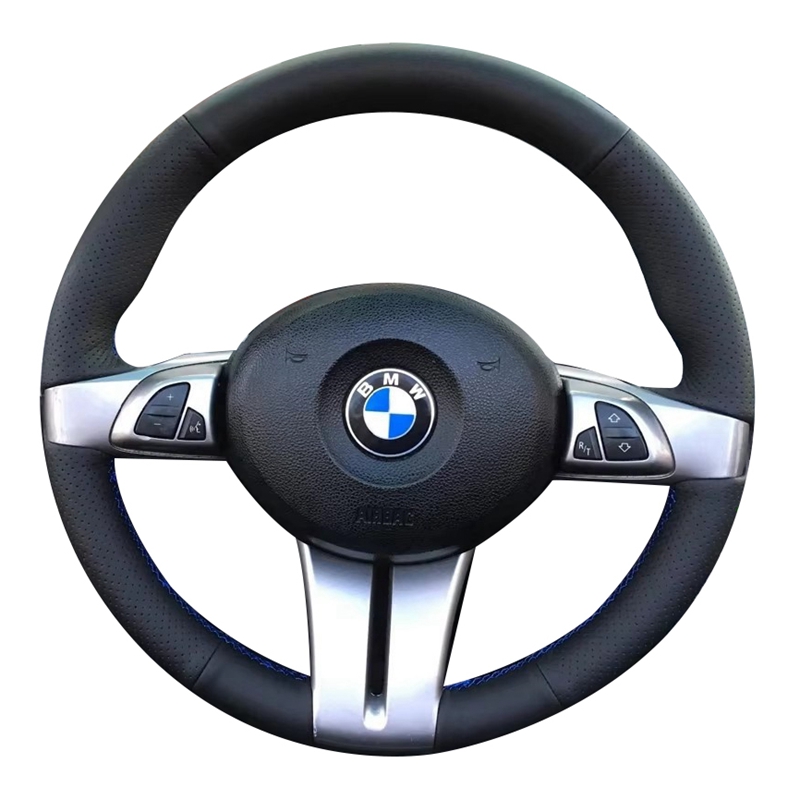 Perforated หนังไมโครไฟเบอร์ Braiding พวงมาลัยรถสําหรับ BMW Z4 E85 E86 2003 2004 2005 2006 2007 2008