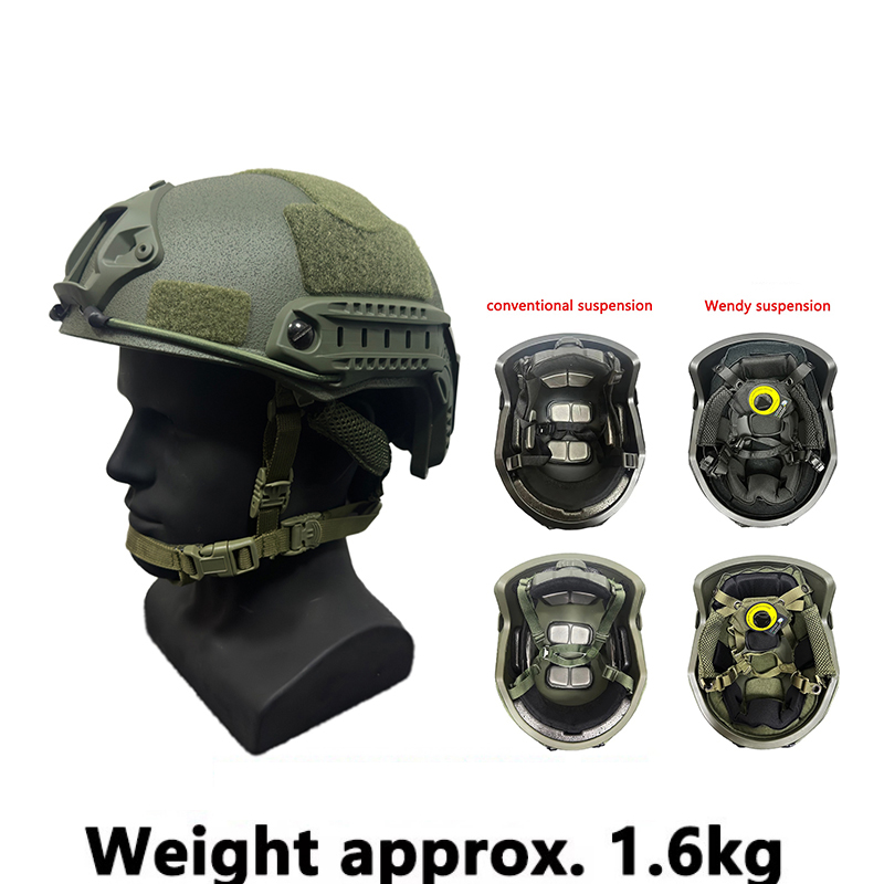 Hełm taktyczny FAST Kevlar, wysokiej jakości, szybki hełm taktyczny FAST, hełm taktyczny z systemem zawieszenia Wendy, hełm taktyczny z pływającymi podkładkami, do polowań i aktywności na zewnątrz.