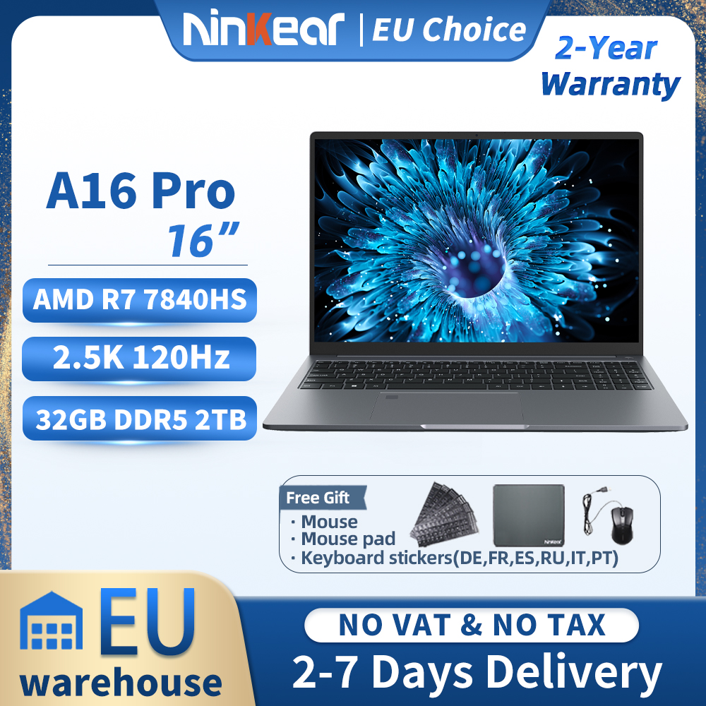 Laptop Ninkear A16Pro 16 cali 2.5K 120Hz AMD R7 7840HS WiFi 6 32GB DDR5 RAM 2TB SSD Laptop Windows 11 Notebook Komputer Biurowy