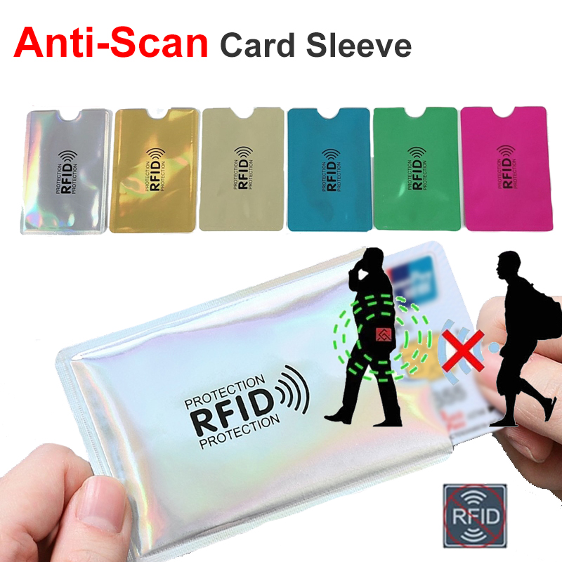 10 stücke Anti-Scan Karte Hülse Anti-magnetische Anti-diebstahl Anti RFID/NFC scannen Aluminium Folie sicherheit Bank Karte ID Karte Halter