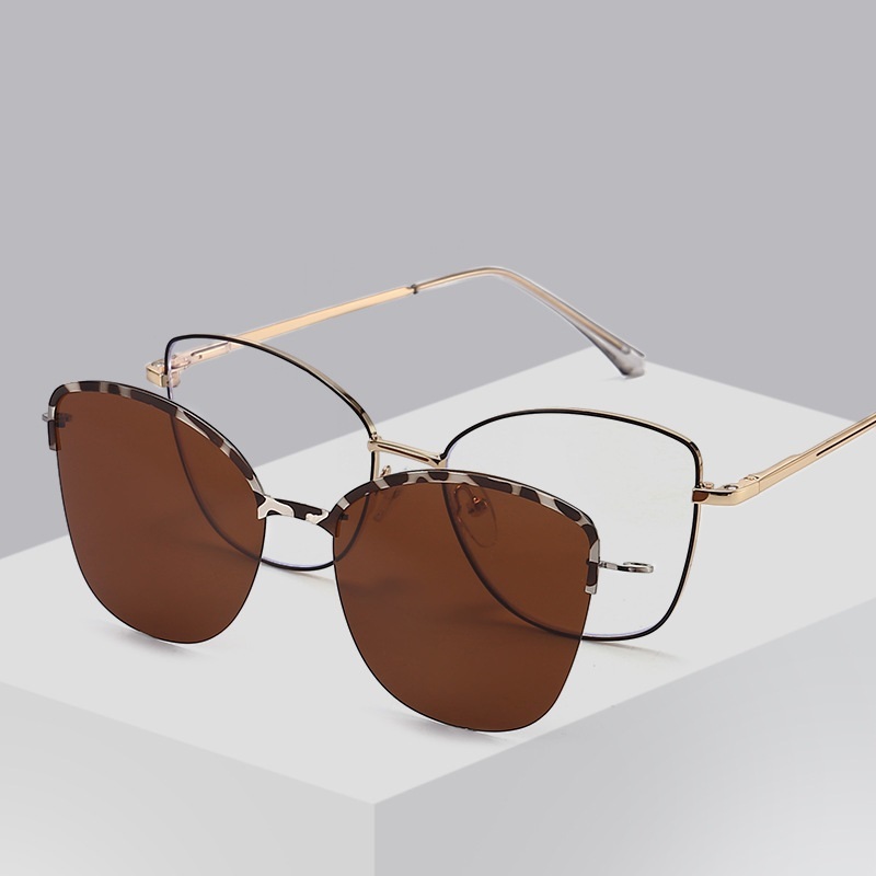 COHK Metall Frauen Cat Eye Sonnenbrille Polarisierte Luxus Marke Design Magnetische Sonnenbrille Clip Auf Optic Brillen Brillen Rahmen