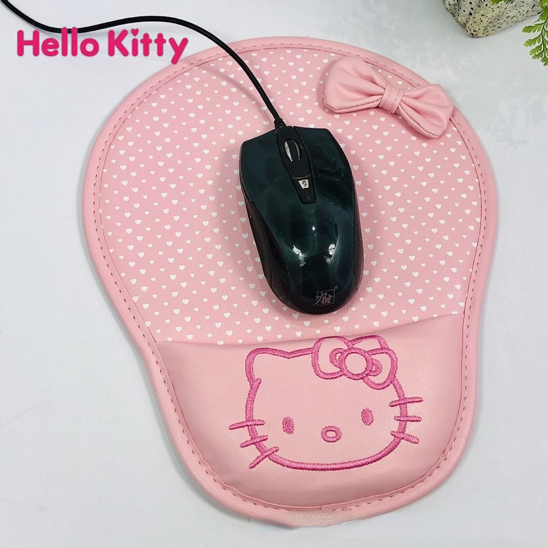 Olá Kitty Anime PU Wrist Mouse Pad, Macio, Criativo, Anti-Slip, Bonito, Kawaii, Mesa de Escritório, Presentes