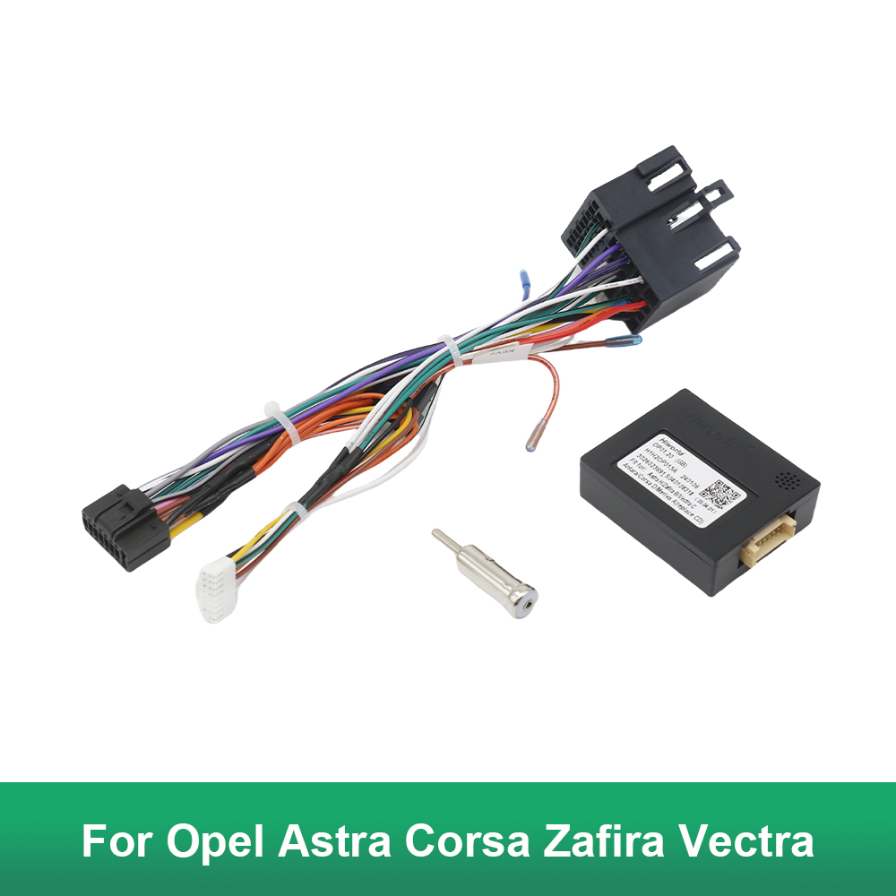 16-poliger Stecker, Radio-CAN-Bus-Decoder für Opel Astra Corsa Zafira Vectra, Auto-Android-Kabeladapter, ISO-Kabelbaum