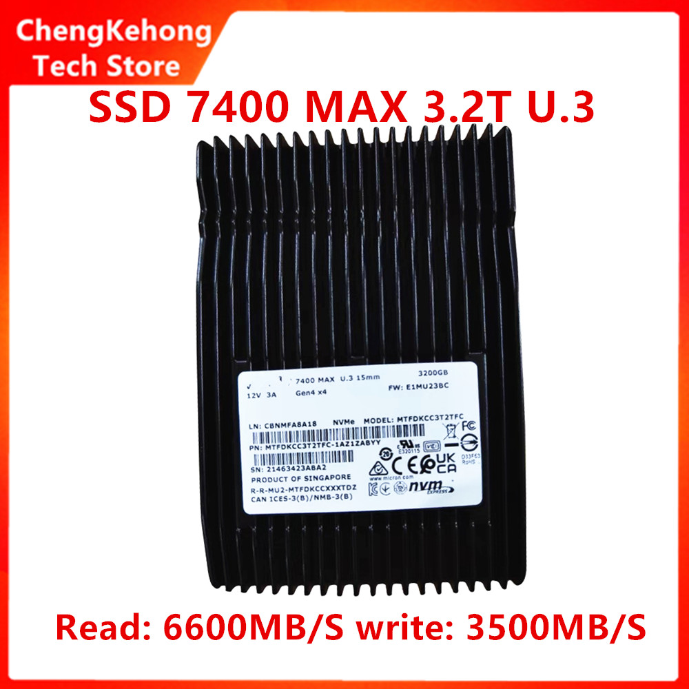 Original Micron SSD 7400MAX 3,2T 1,6T U.3 Gen4X4 PCIE4.0 NVME Enterprise Server Solid State Drive Neu