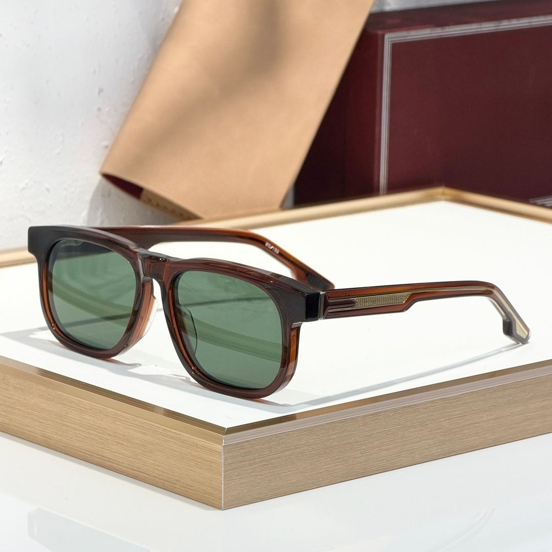 2026 New Japanese Handmade DEWITT 58mm Square Sunglasses Acetate Frame UV400 Classic Casual Business Glasses Unisex With Box