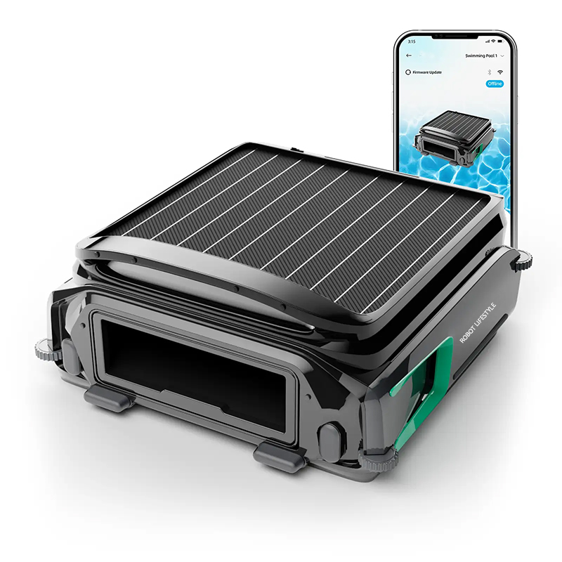 Pool-Skimmer WYBOT F1 Solarbetriebener Roboter-Reiniger mit 5200 mAh Akku, APP-Steuerung, 7L Großraumkorb mit Feinfilter
