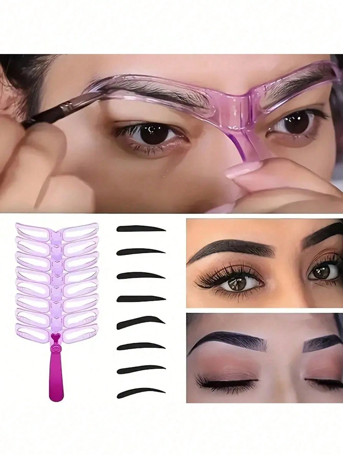 Plantillas para cejas reutilizables, Kit para dar forma a las cejas, plantilla de maquillaje para cejas, moldeador de cejas, 8 estilos para diferentes formas de cejas, 8 Uds.